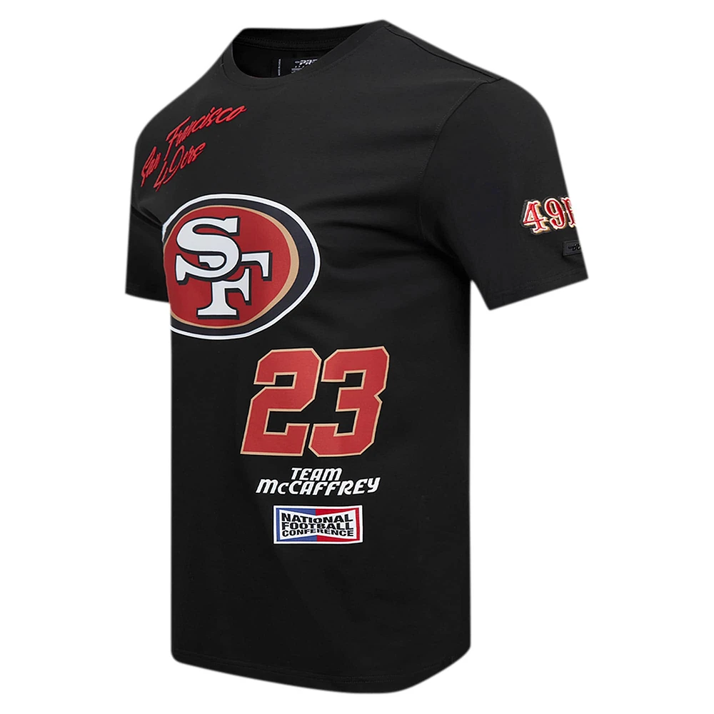 Men's Pro Standard Christian McCaffrey Black San Francisco 49ers Fast Lane Name & Number Player T-Shirt