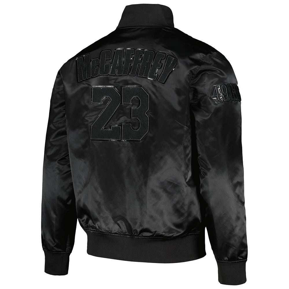 Veste noire Pro Standard Christian McCaffrey pour hommes des San Francisco 49ers Player Full-Snap