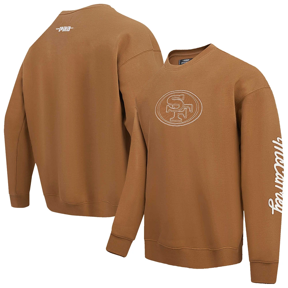 Men's Pro Standard Christian McCaffrey Brown San Francisco 49ers Pullover Crewneck Sweatshirt