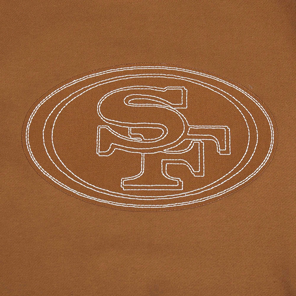 Men's Pro Standard Christian McCaffrey Brown San Francisco 49ers Pullover Crewneck Sweatshirt
