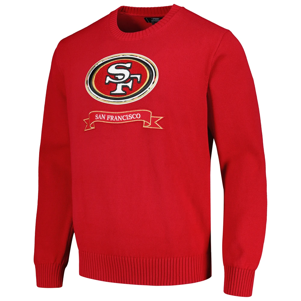 Men's Pro Standard Scarlet San Francisco 49ers Prep Knit Sweater