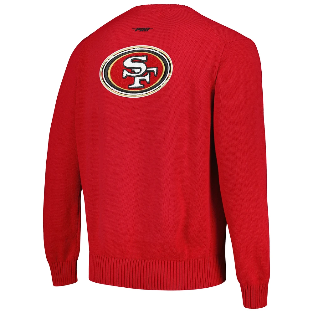 Men's Pro Standard Scarlet San Francisco 49ers Prep Knit Sweater