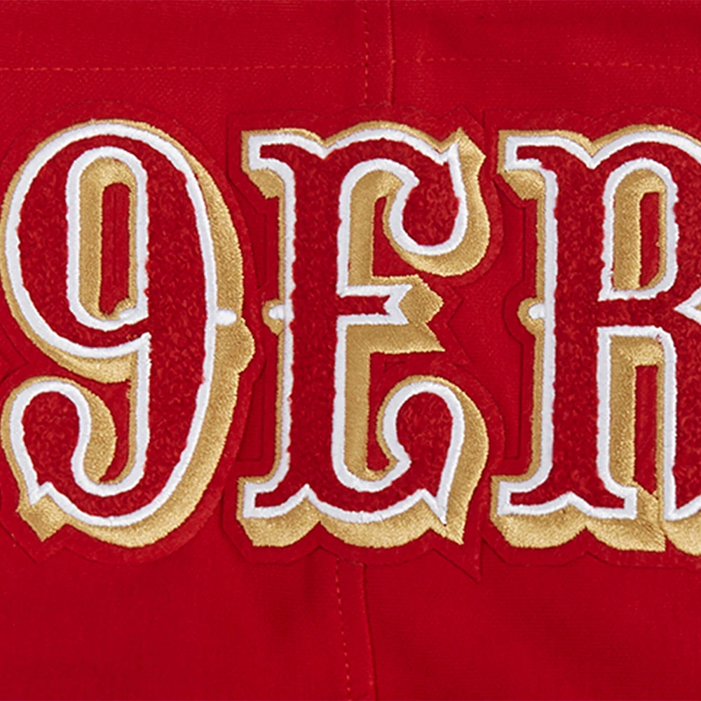 Men's Pro Standard  Scarlet San Francisco 49ers Split Logo Double Knit Full-Zip Hoodie