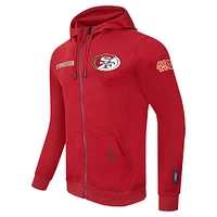 Men's Pro Standard  Scarlet San Francisco 49ers Split Logo Double Knit Full-Zip Hoodie