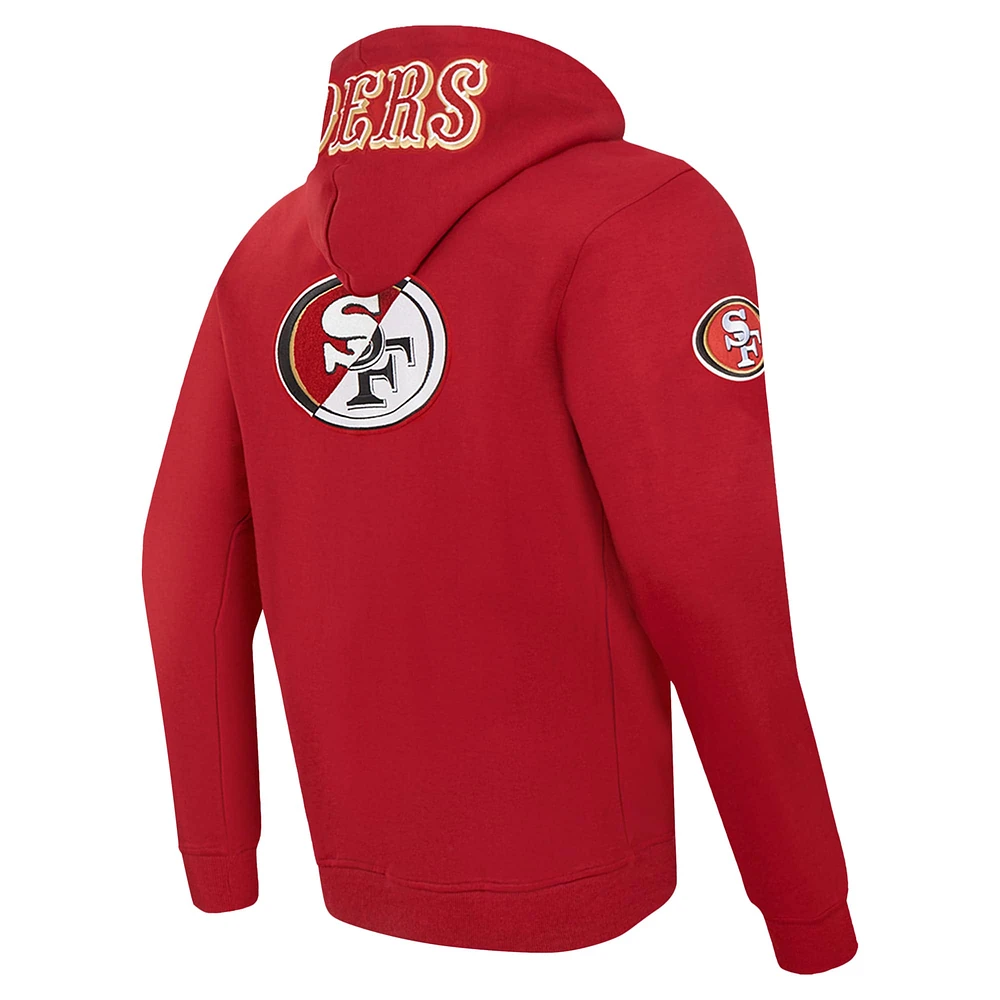 Men's Pro Standard  Scarlet San Francisco 49ers Split Logo Double Knit Full-Zip Hoodie