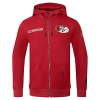 Men's Pro Standard  Scarlet San Francisco 49ers Split Logo Double Knit Full-Zip Hoodie