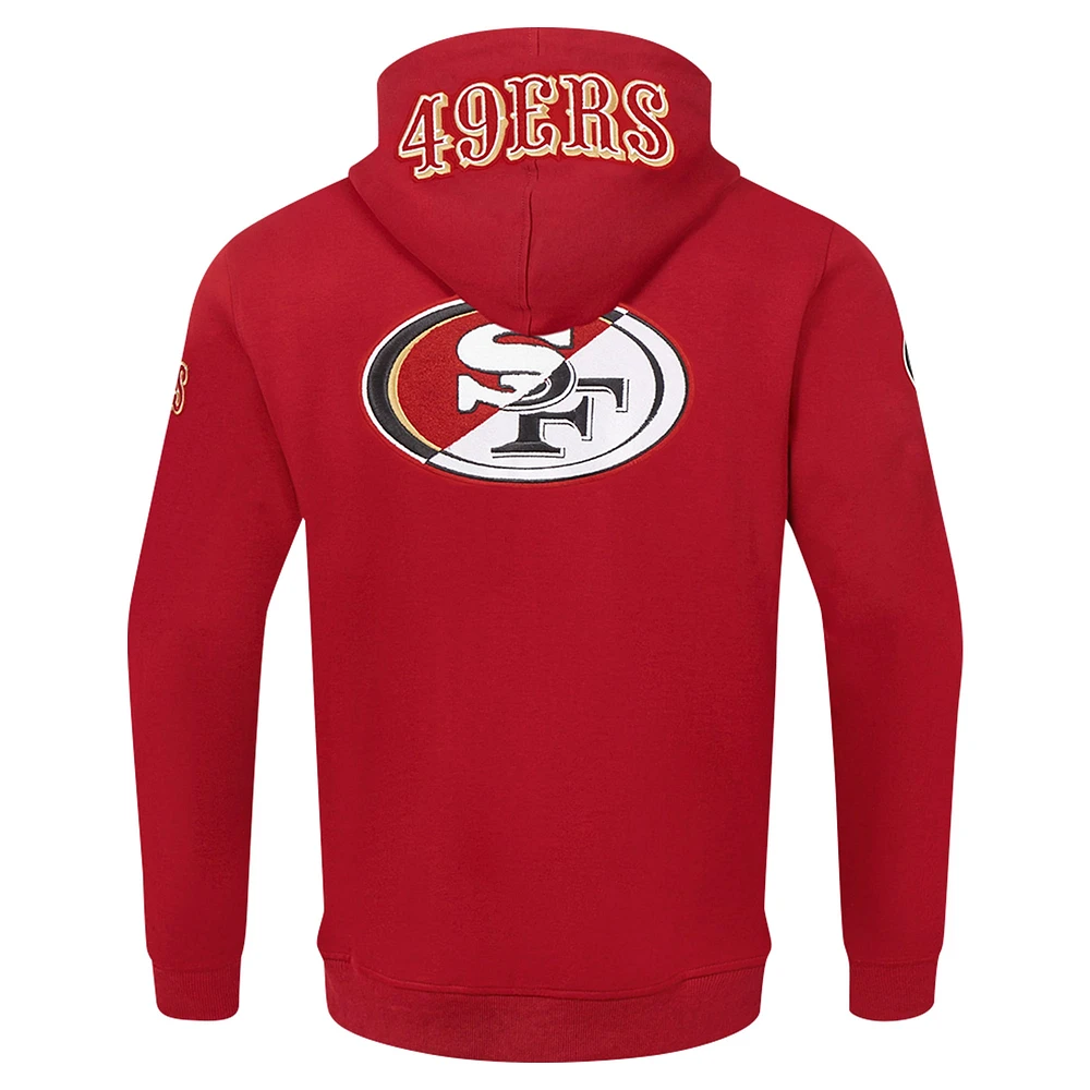 Men's Pro Standard  Scarlet San Francisco 49ers Split Logo Double Knit Full-Zip Hoodie