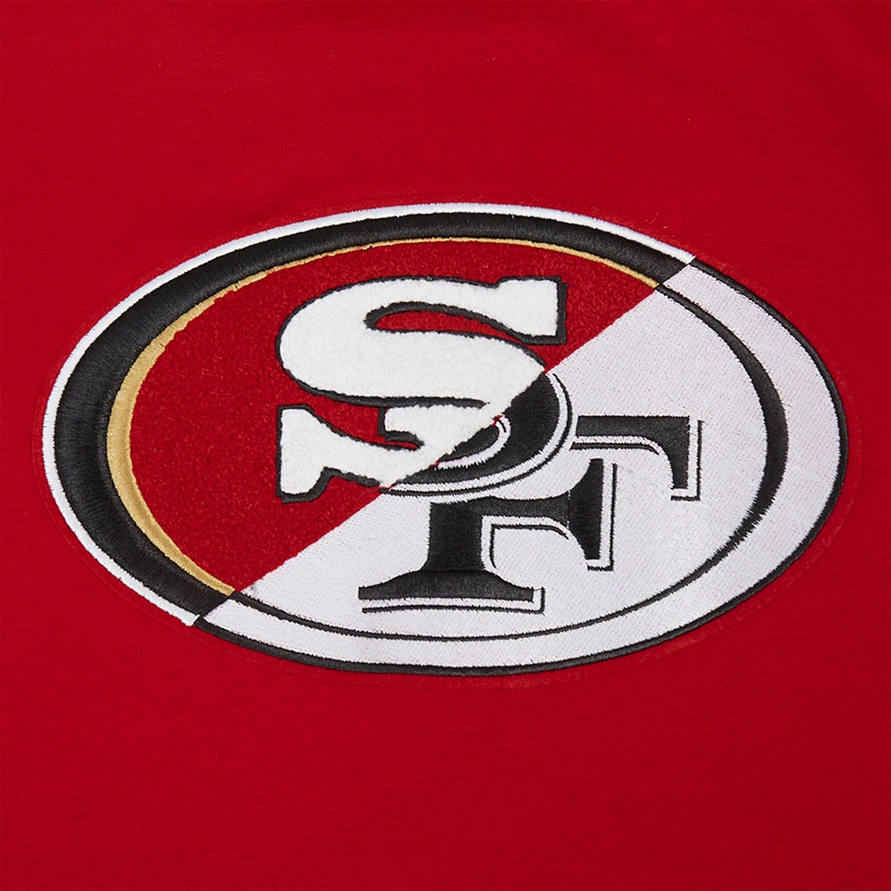 Men's Pro Standard  Scarlet San Francisco 49ers Split Logo Double Knit Full-Zip Hoodie
