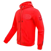 Men's Pro Standard Scarlet San Francisco 49ers Triple Tonal Full-Zip Hoodie