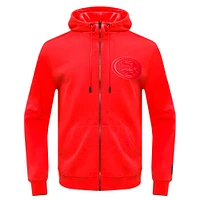 Men's Pro Standard Scarlet San Francisco 49ers Triple Tonal Full-Zip Hoodie
