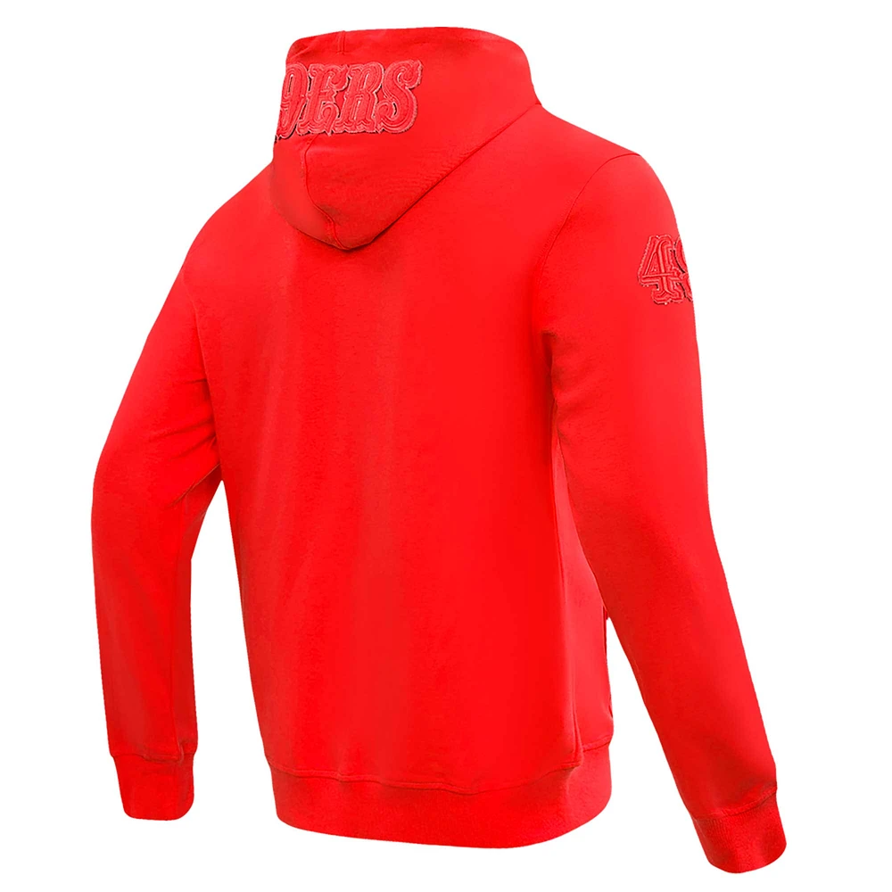 Men's Pro Standard Scarlet San Francisco 49ers Triple Tonal Full-Zip Hoodie