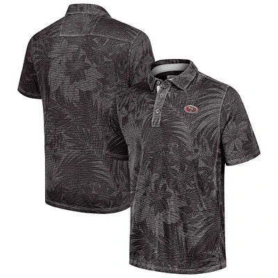 Polo Tommy Bahama noir pour homme des San Francisco 49ers Sport Santiago Paradise