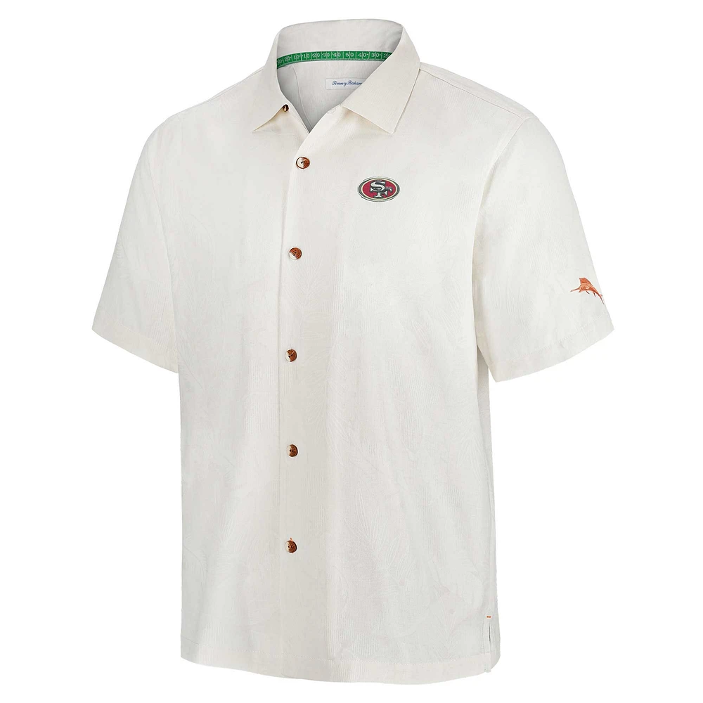 Men's Tommy Bahama White San Francisco 49ers Coconut Matchup Camp Button-Up Shirt
