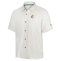 Men's Tommy Bahama White San Francisco 49ers Coconut Matchup Camp Throwback Button-Up Shirt