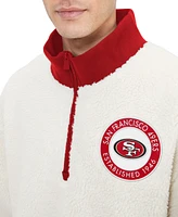 Sweat-shirt crème Tommy Hilfiger San Francisco 49ers Jordan Sherpa à quart de zip pour hommes