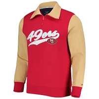 Men's Tommy Hilfiger Scarlet/Gold San Francisco 49ers Aiden Quarter-Zip Sweatshirt