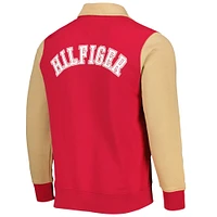 Men's Tommy Hilfiger Scarlet/Gold San Francisco 49ers Aiden Quarter-Zip Sweatshirt