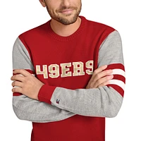 Men's Tommy Hilfiger Scarlet/Heather Gray San Francisco 49ers Acrylic Crewneck Pullover Sweatshirt