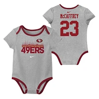 Newborn & Infant Nike Christian McCaffrey San Francisco 49ers Name Number 3-Pack Bodysuit Set