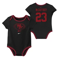 Newborn & Infant Nike Christian McCaffrey San Francisco 49ers Name Number 3-Pack Bodysuit Set