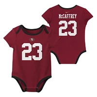 Newborn & Infant Nike Christian McCaffrey San Francisco 49ers Name Number 3-Pack Bodysuit Set