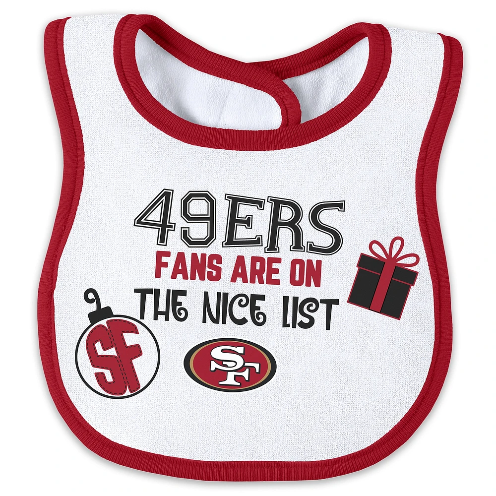 Newborn & Infant WEAR by Erin Andrews San Francisco 49ers Allover Print Full-Zip Sleeper Bib Set