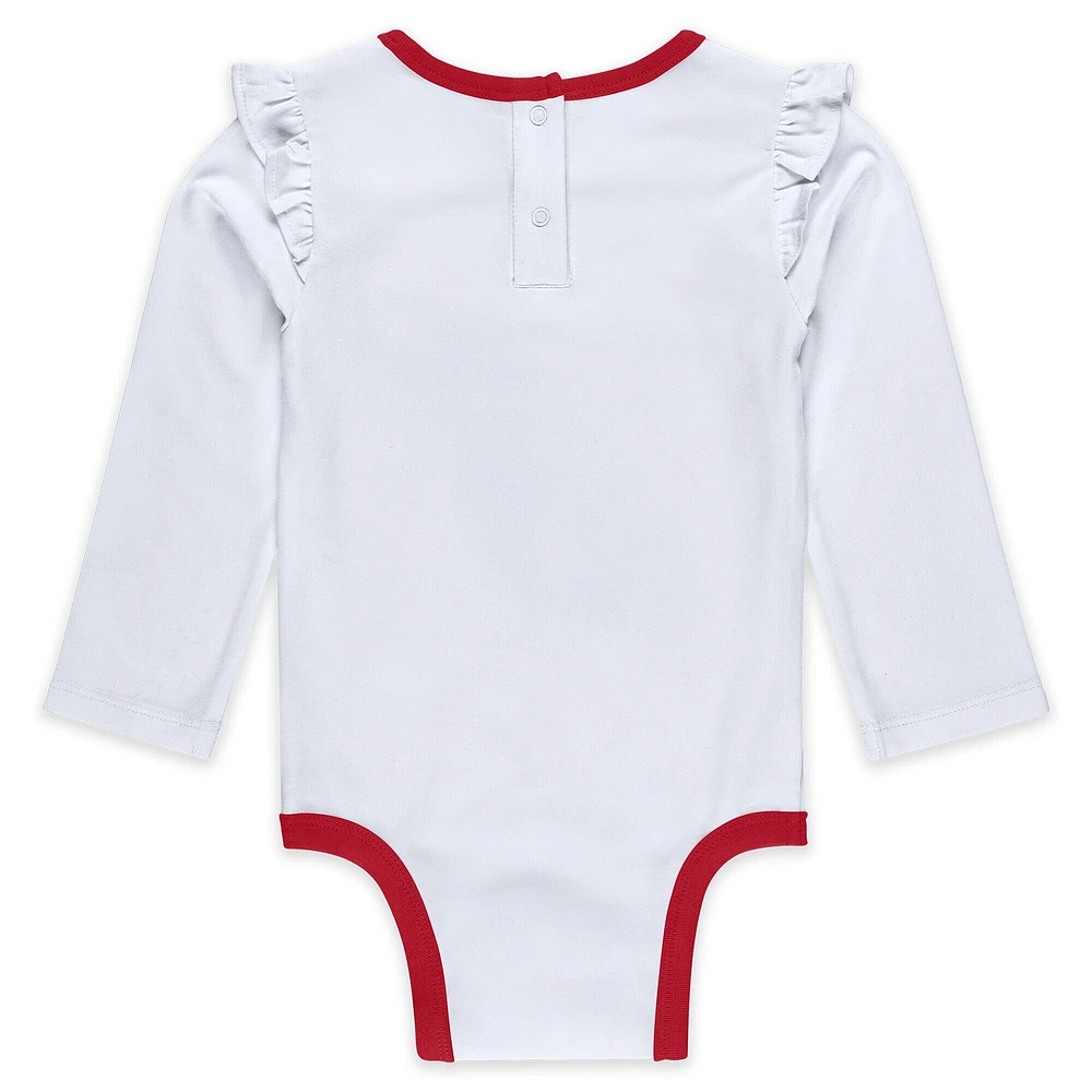 Newborns & Infants WEAR by Erin Andrews  White San Francisco 49ers Three-Piece Long Sleeve Bodysuit, Tutu and Sweatpants Set