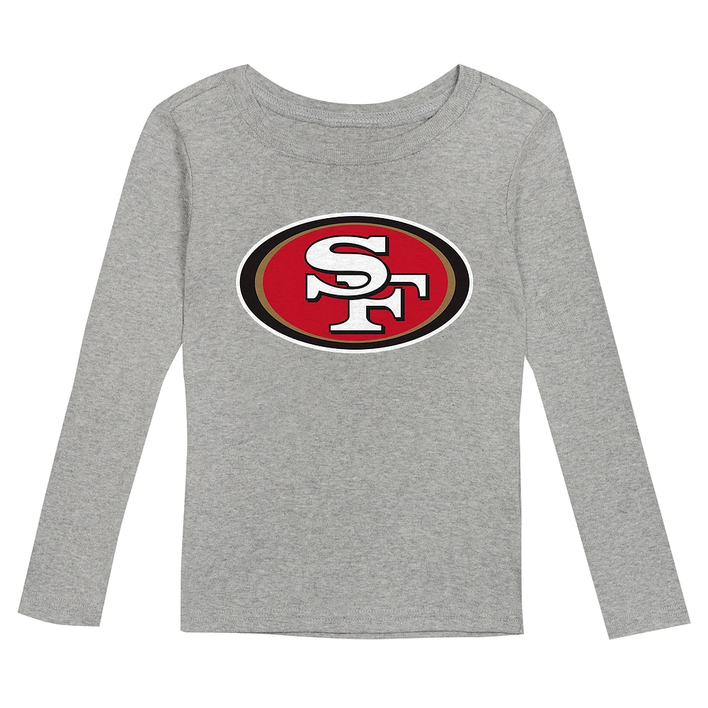 Preschool Heather Gray San Francisco 49ers Long Sleeve T-Shirt and Pants Sleep Set