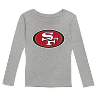 Preschool Heather Gray San Francisco 49ers Long Sleeve T-Shirt and Pants Sleep Set