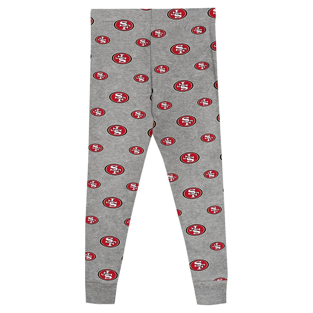 Preschool Heather Gray San Francisco 49ers Long Sleeve T-Shirt and Pants Sleep Set