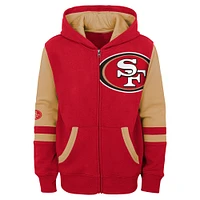 Preschool Scarlet San Francisco 49ers Stadium Color-Block Full-Zip Hoodie