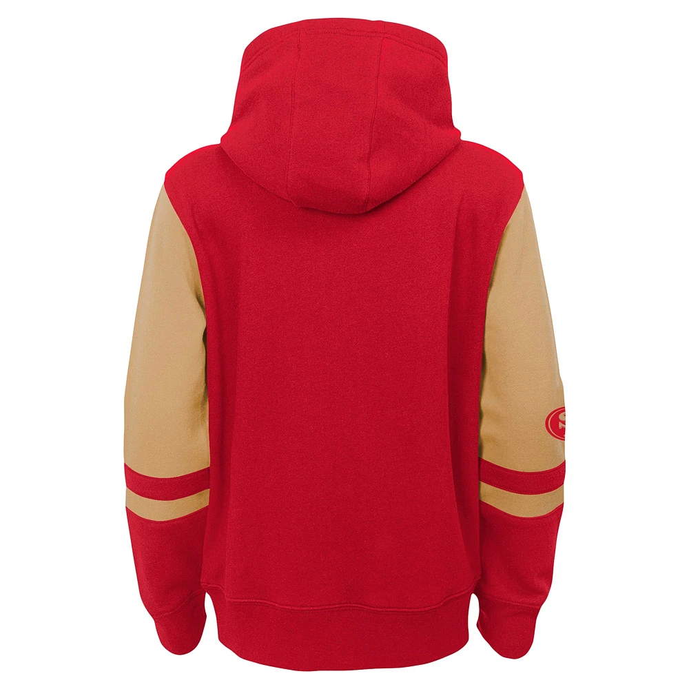 Preschool Scarlet San Francisco 49ers Stadium Color-Block Full-Zip Hoodie