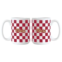 San Francisco 49ers 2-Pack 15oz. Checkered Wordmark Mug Set