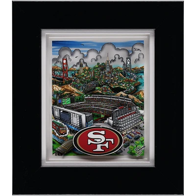 San Francisco 49ers Framed 7" x 8" Deluxe 3D Print - Art by Charles Fazzino