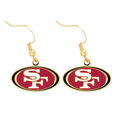 Boucles d'oreilles en fil avec logo des 49ers de San Francisco