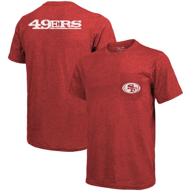 T-shirt à poche Tri-Blend Majestic Threads des 49ers de San Francisco - Écarlate