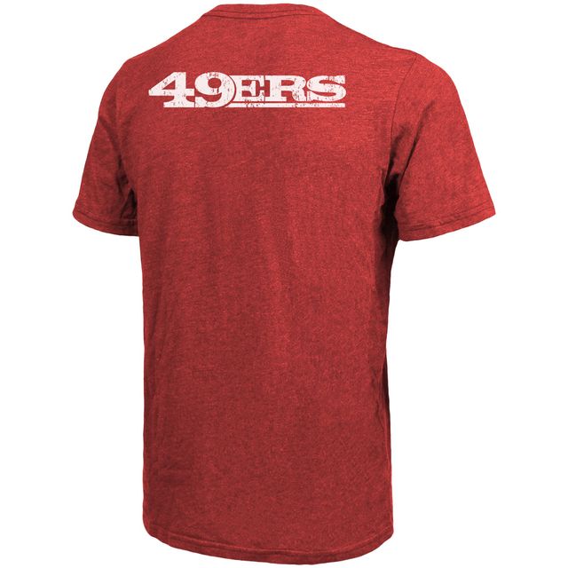 T-shirt à poche Tri-Blend Majestic Threads des 49ers de San Francisco - Écarlate