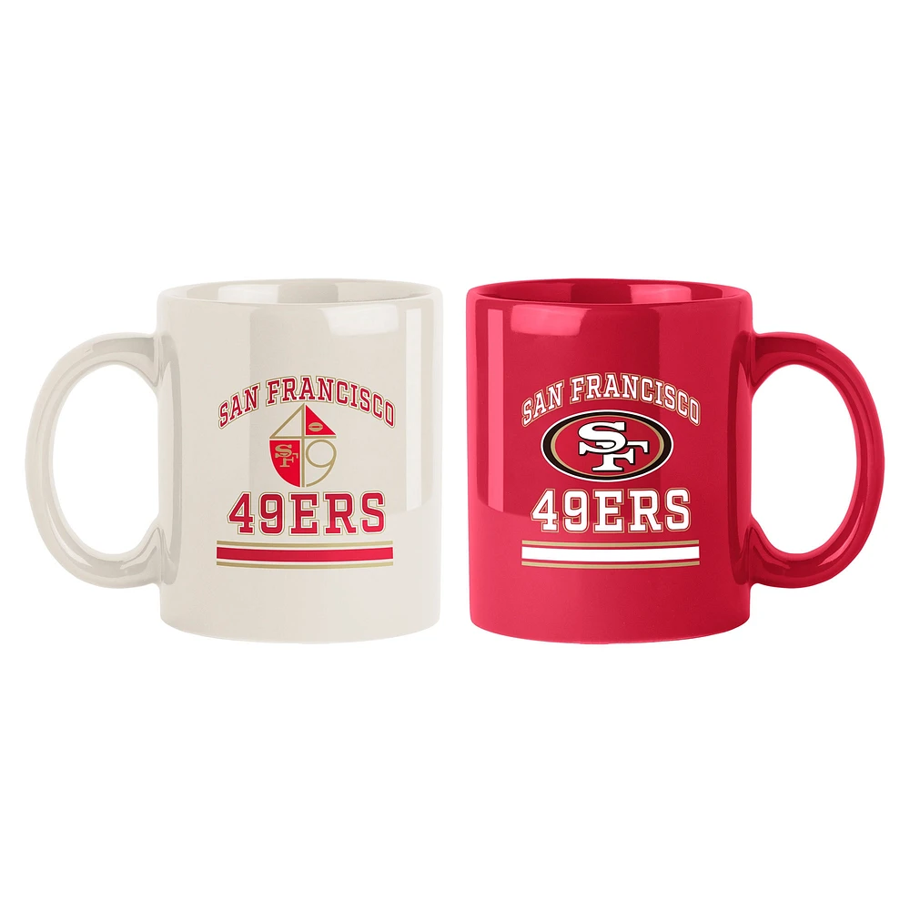 Lot de deux tasses colorées de 15 oz des 49ers de San Francisco