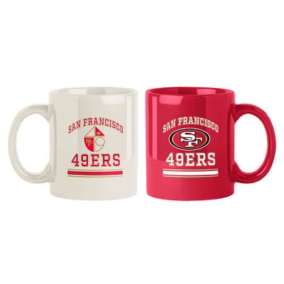 Lot de deux tasses colorées de 15 oz des 49ers de San Francisco