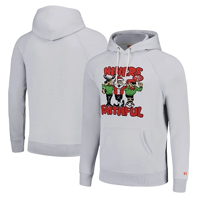 Sweat à capuche unisexe Homage Grey San Francisco 49ers Holiday Raglan Tri-Blend