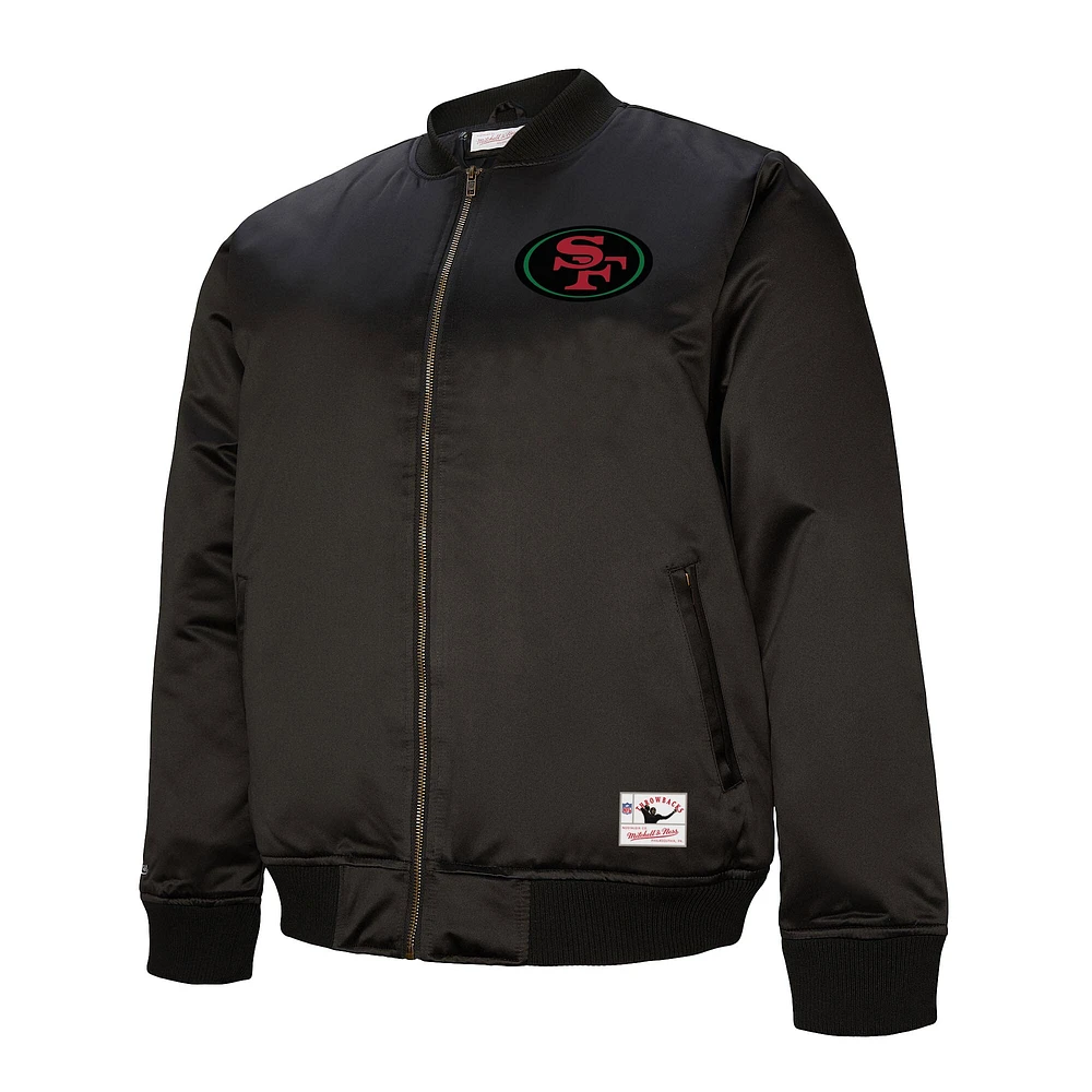 Unisex Mitchell & Ness Black San Francisco 49ers Excellence Collection Icon Full-Zip Jacket