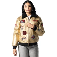 Unisex The Wild Collective  Gold San Francisco 49ers Faux Leather Full-Zip Jacket
