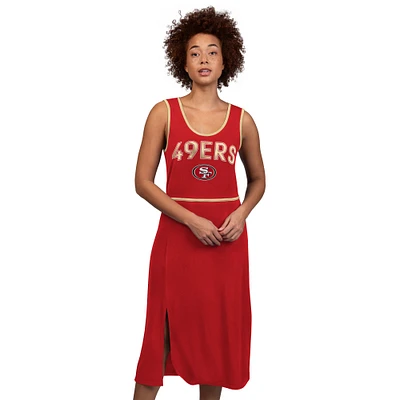 Robe longue G-III 4Her par Carl Banks Scarlet pour femme, Center Field des San Francisco 49ers