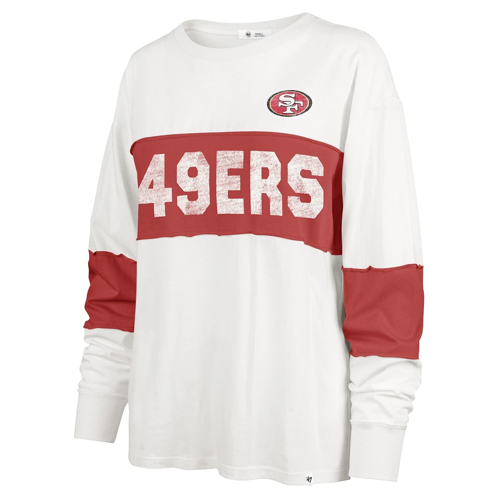 T-shirt à manches longues '47 Cream San Francisco 49ers Clubhouse Pride Taylor pour femmes