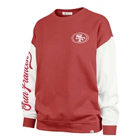 Women's '47  Scarlet San Francisco 49ers Double Header Rise Andie Pullover Sweatshirt