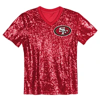 Women's Christian McCaffrey Scarlet San Francisco 49ers Player Name & Number V-Neck Fashion Jersey