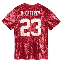 Women's Christian McCaffrey Scarlet San Francisco 49ers Player Name & Number V-Neck Fashion Jersey