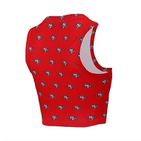 Women's Concepts Sport San Francisco 49ers Gauge Allover Print Cropped Tank Top & Shorts Sleep Set