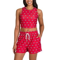 Women's Concepts Sport San Francisco 49ers Gauge Allover Print Cropped Tank Top & Shorts Sleep Set