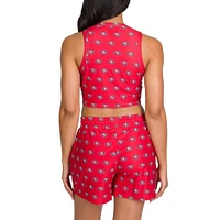 Women's Concepts Sport San Francisco 49ers Gauge Allover Print Cropped Tank Top & Shorts Sleep Set